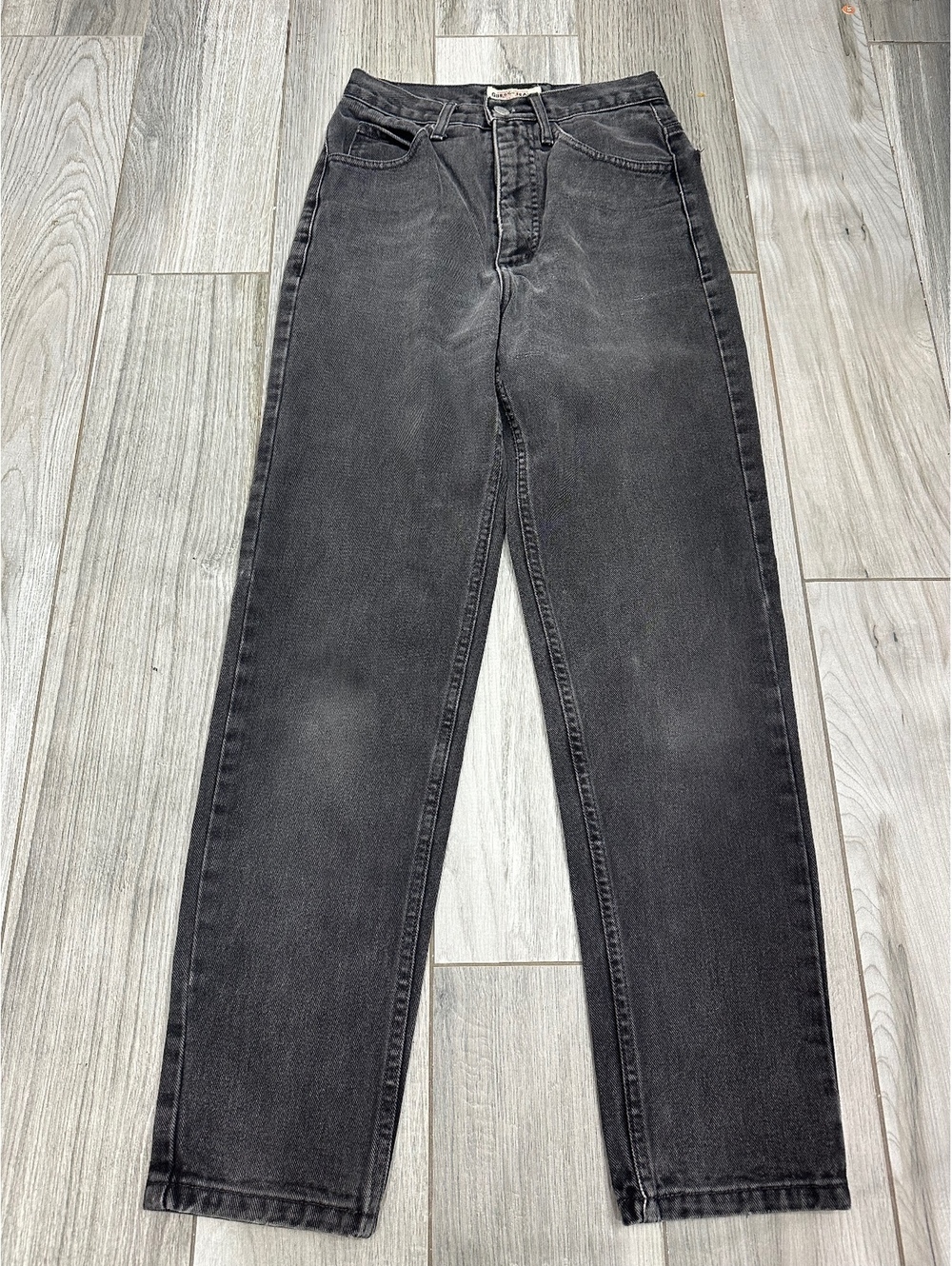 Vintage Guess Jeans Black High Waist Straight Leg Denim Pants Size 27